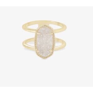 Kendra Scott Elyse Gold Ring In Iridescent Drusy Size 8